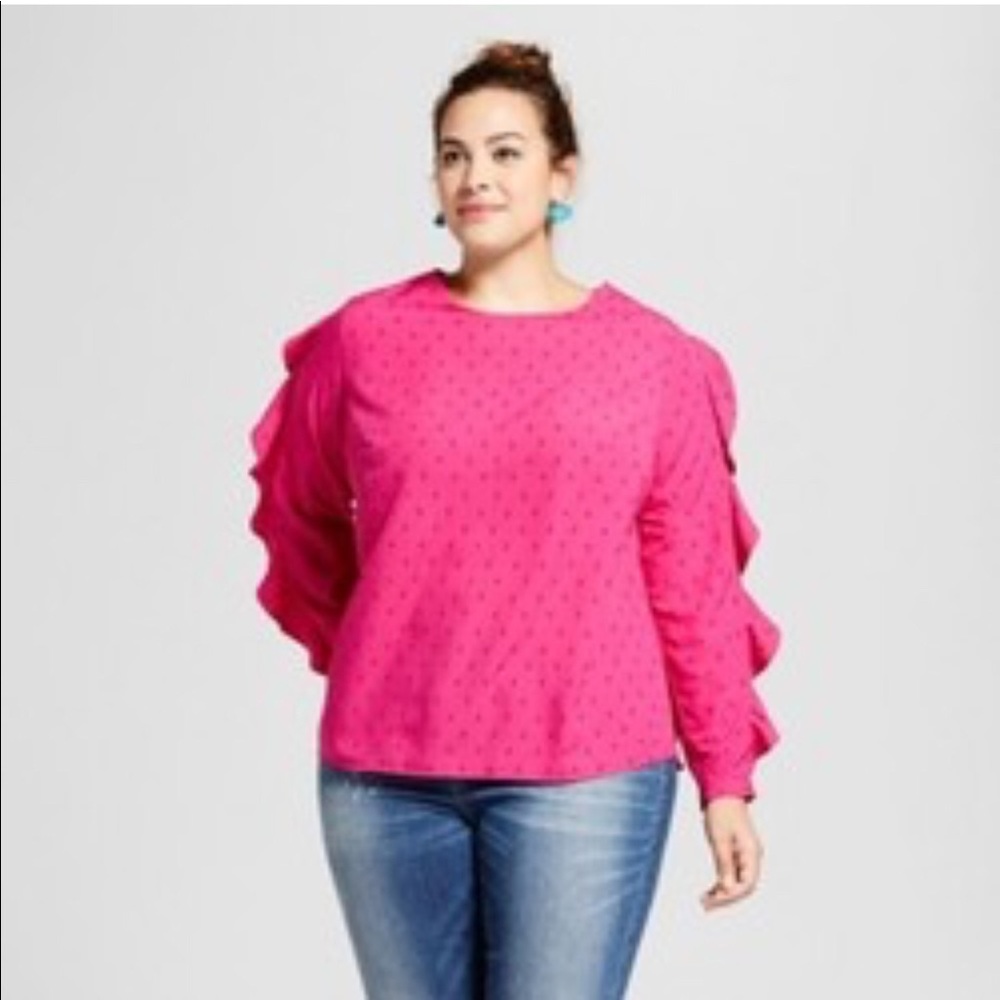 Ava & Viv ruffle sleeve blouse